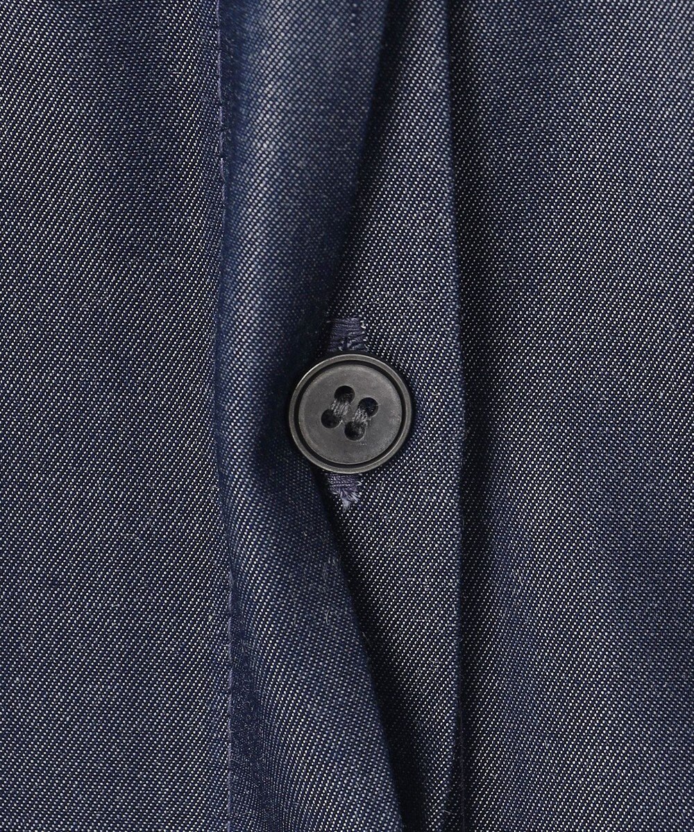 UNFILO シャンブレーデニム ギャザーブラウス 