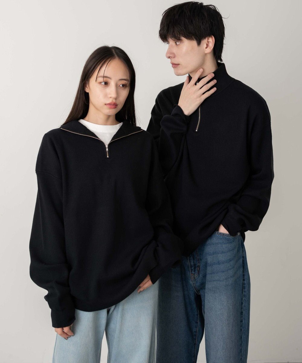 WEGO 【ユニセックス着用ITEM】ミラノリブハーフジッププルオーバー 