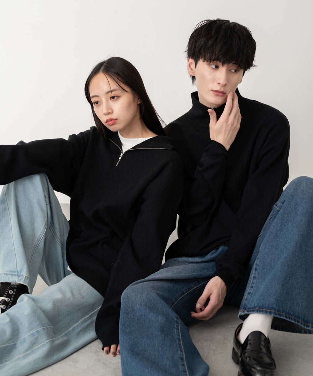 WEGO 【ユニセックス着用ITEM】ミラノリブハーフジッププルオーバー 