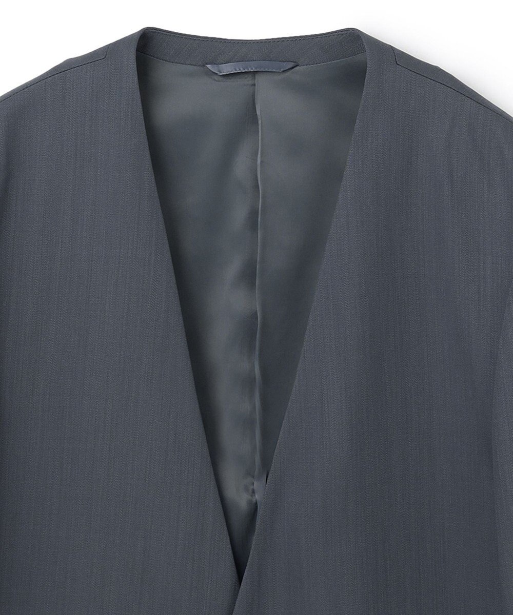 JOSEPH HOMME 【洗えるWOOLセットアップ】ウーステッドバラシャ　ノーカラージャケット 