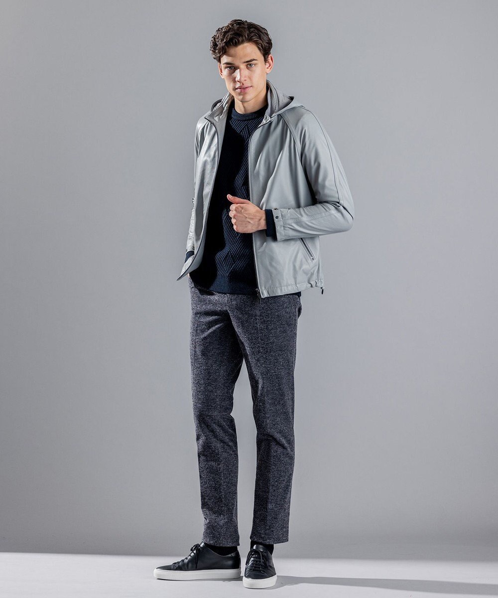 JOSEPH HOMME ライトラムナッパレザー　フードブルゾン 