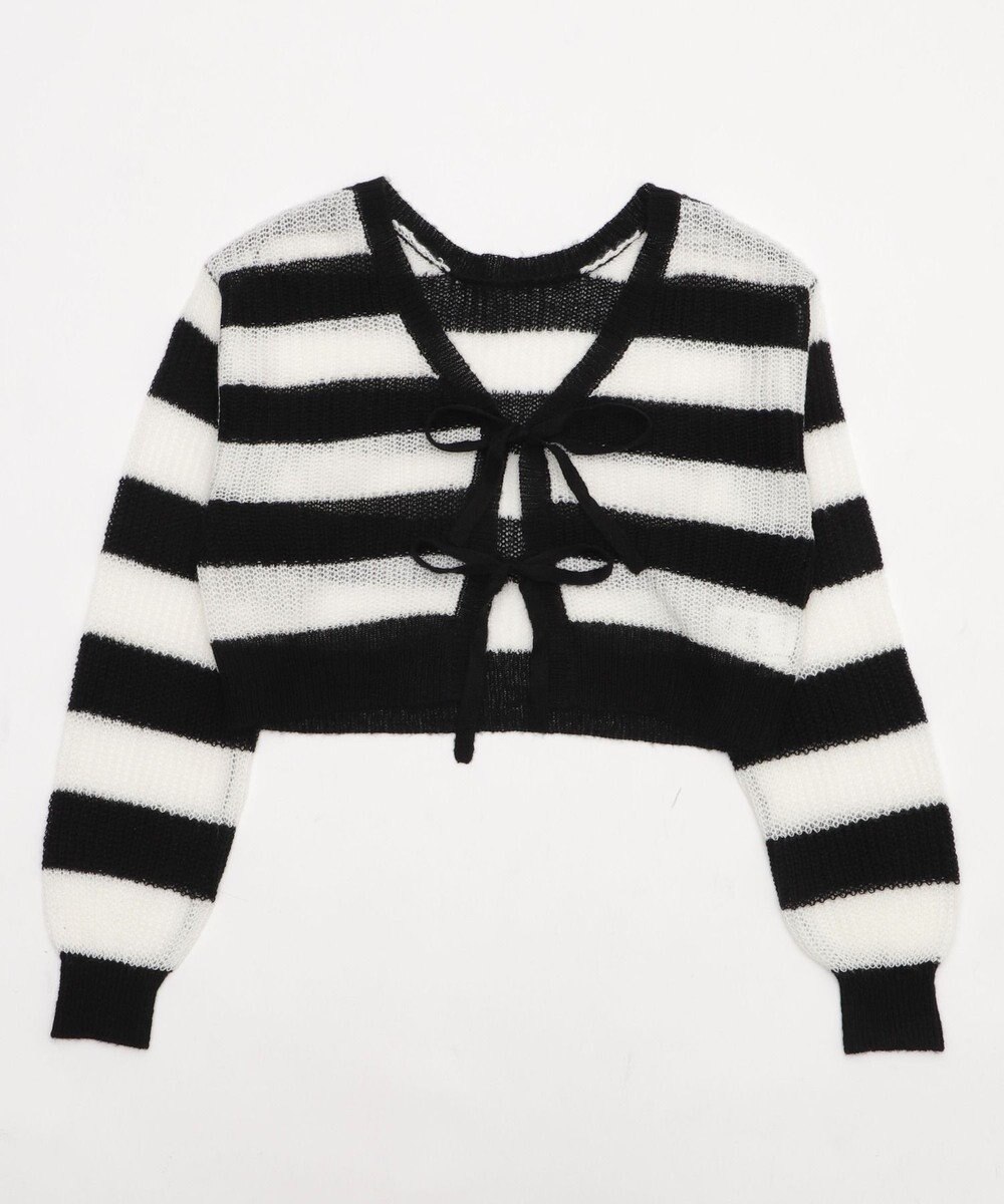 WEGO 【25年秋冬新作】モヘアタッチ2WAYリボンカーデ 