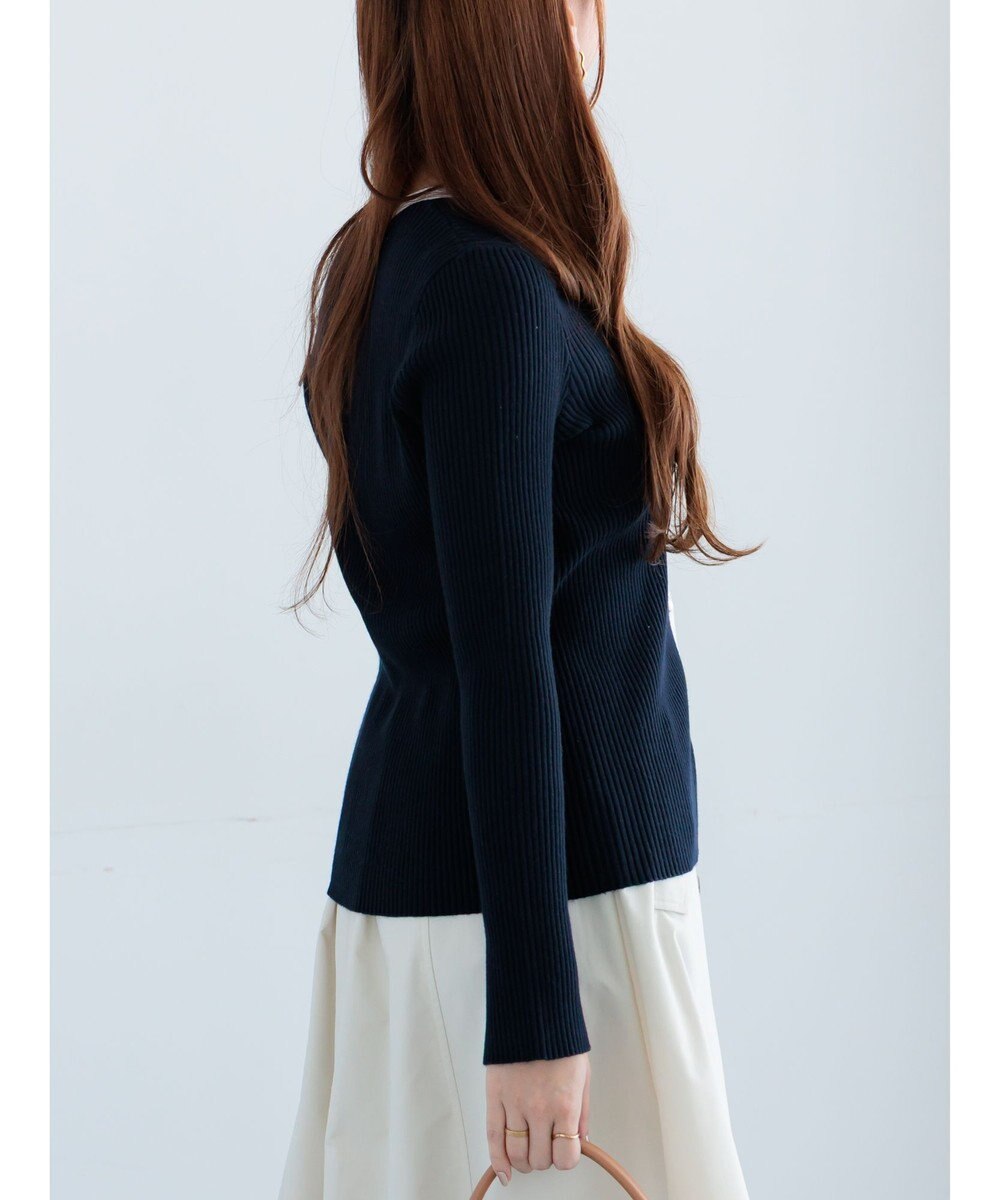 Te chichi リブVネックカーディガン 