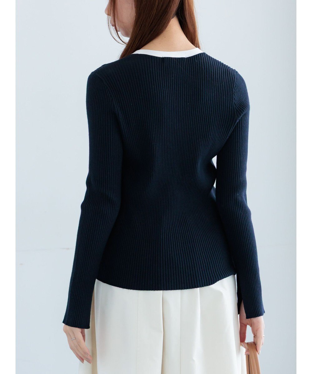 Te chichi リブVネックカーディガン 