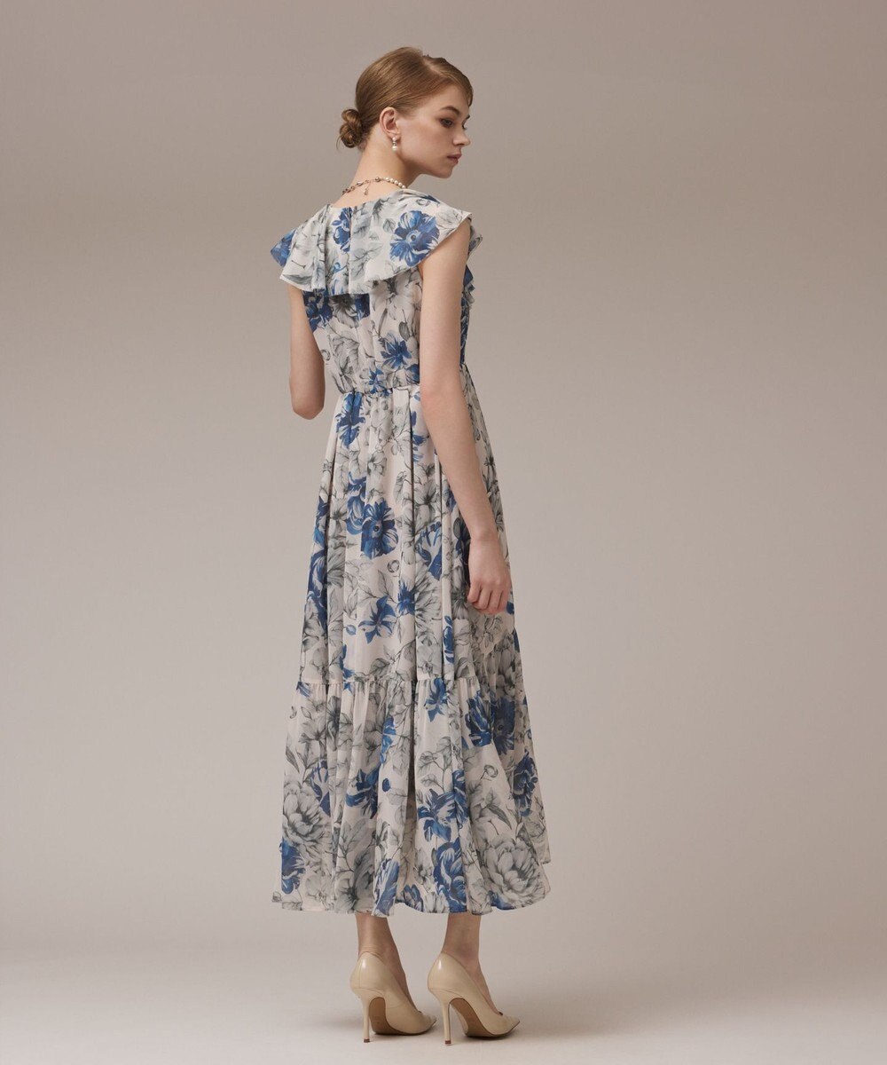 GRACE CONTINENTAL フラワープリントフリルワンピース 