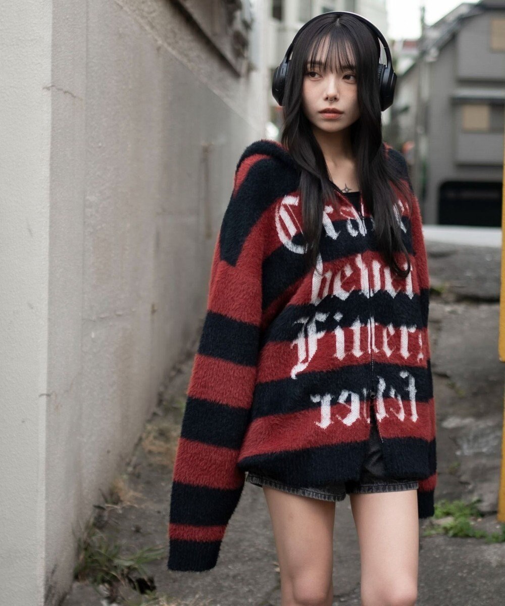 WEGO シャギーグラフィックZIPパーカー 