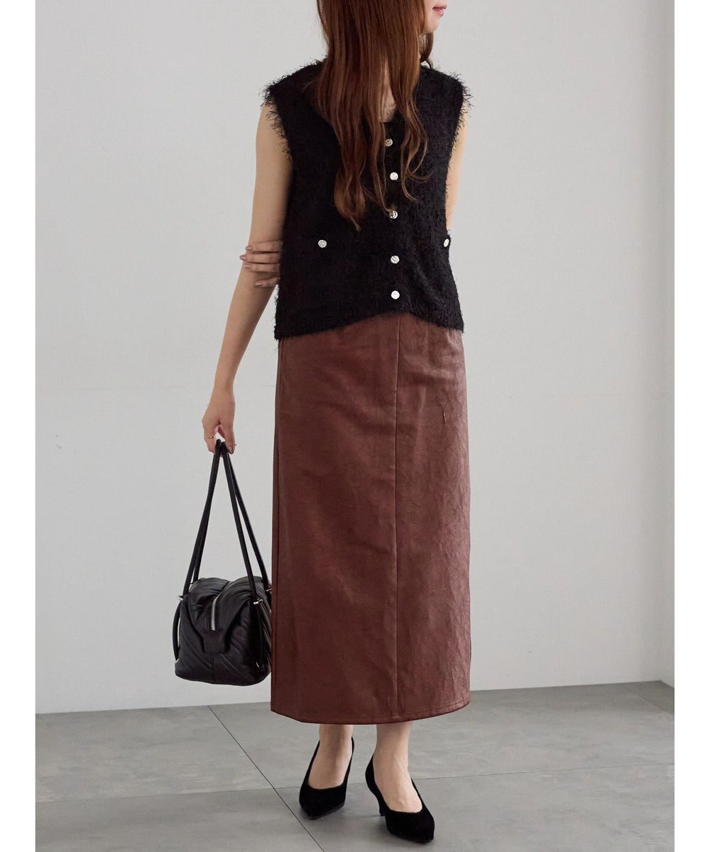 Te chichi 金釦ポケットシャギーニットベスト 