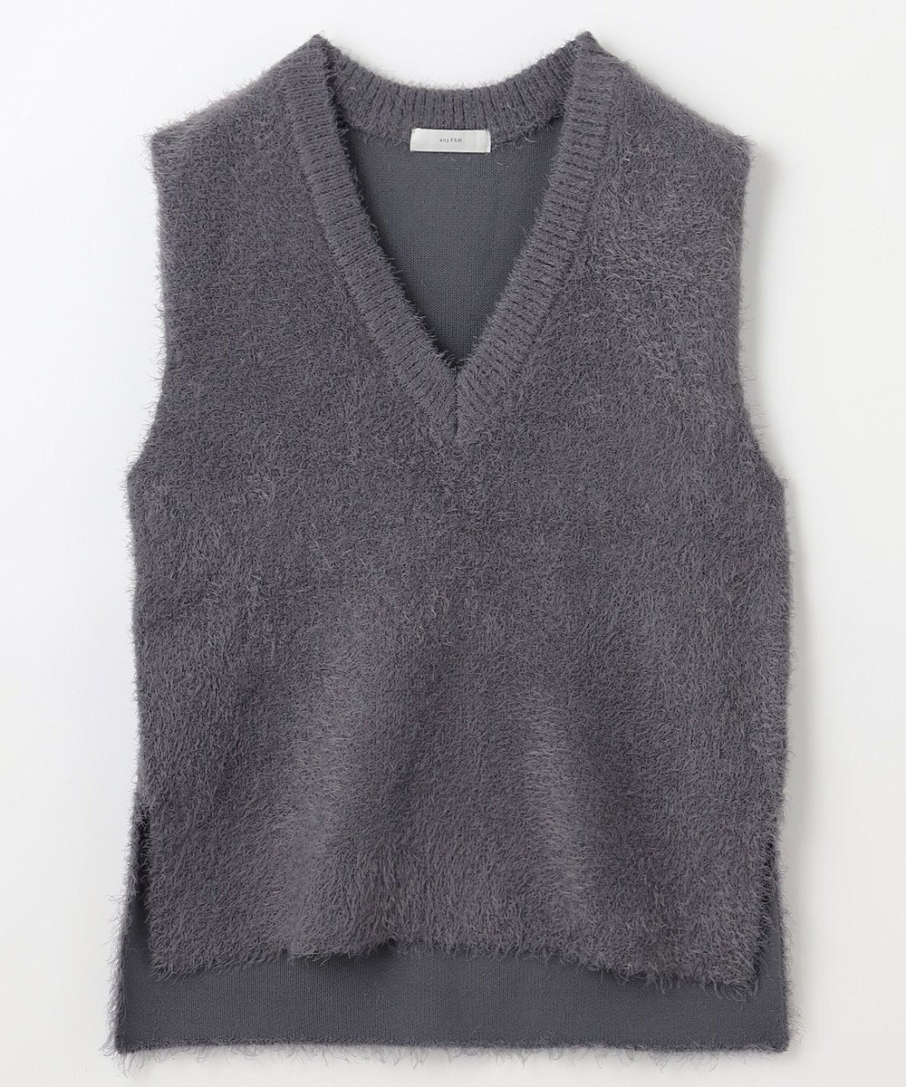 ANY L 【洗濯機可】フェザーニットベスト 