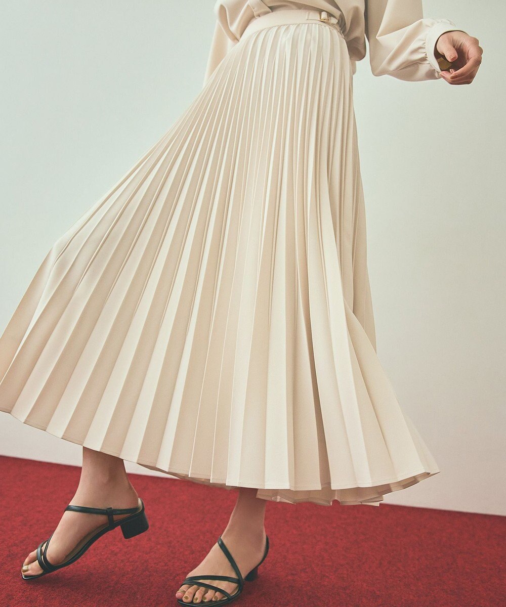 ANY SIS 【UVカット・アンチピリング・洗える】ウーステッドエステル  プリーツスカート 