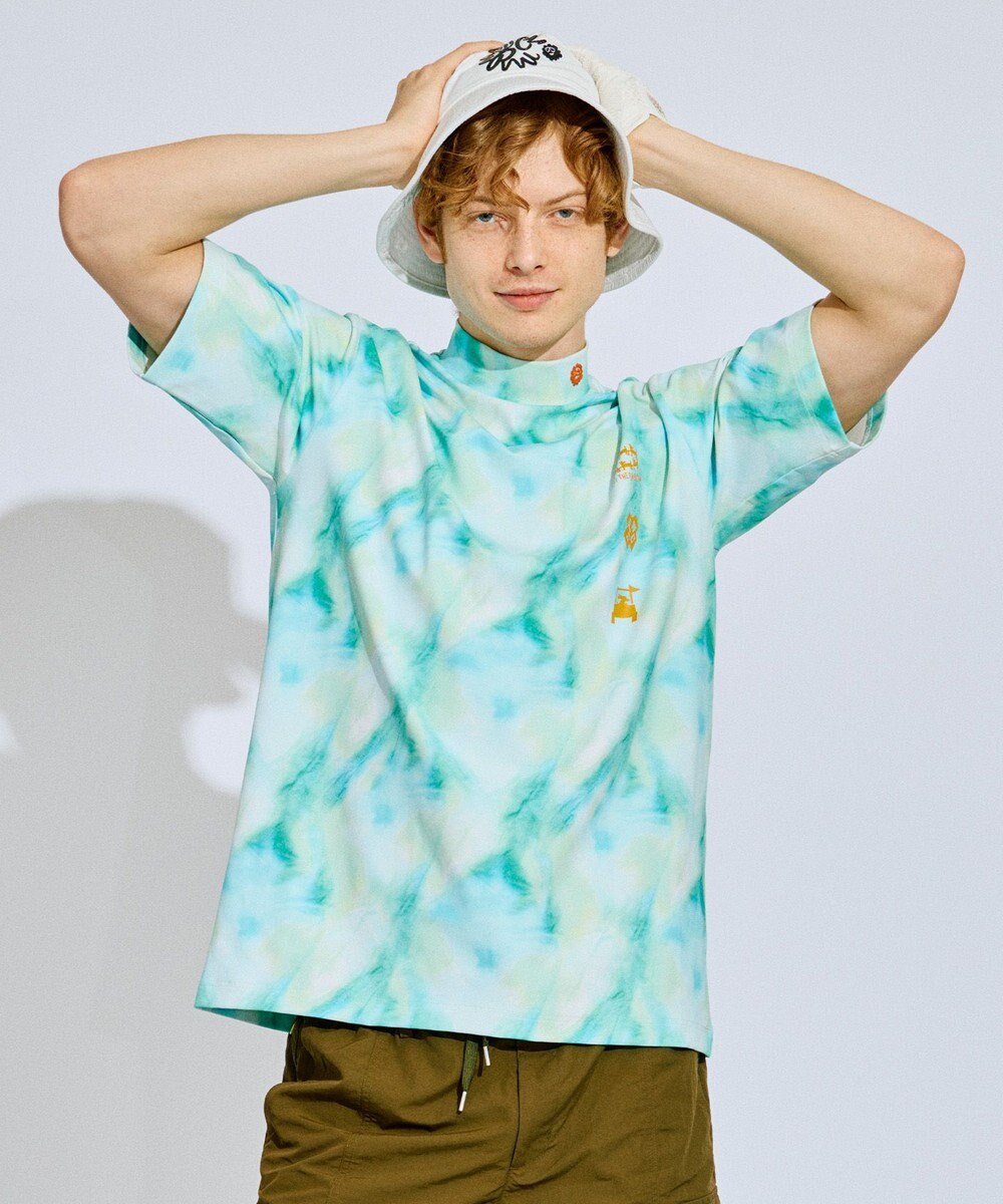 PW CIRCULUS 【吸水速乾 / UV遮蔽率99.5%  UVカット / ストレッチ】【MEN】タイダイ柄モックネックT ゴルフ 