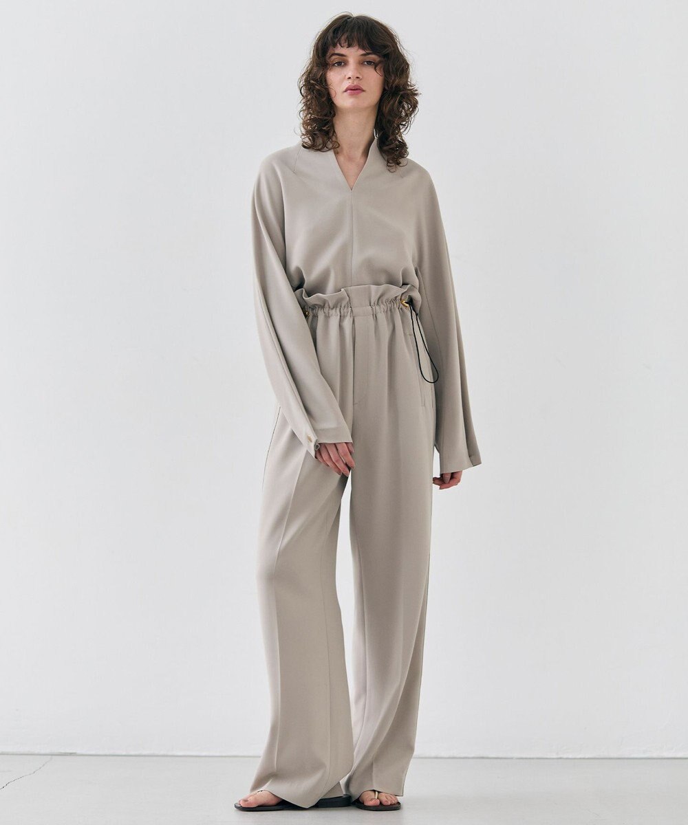 BEIGE， 【洗える】RUE / スリットネックフォルムブラウス 