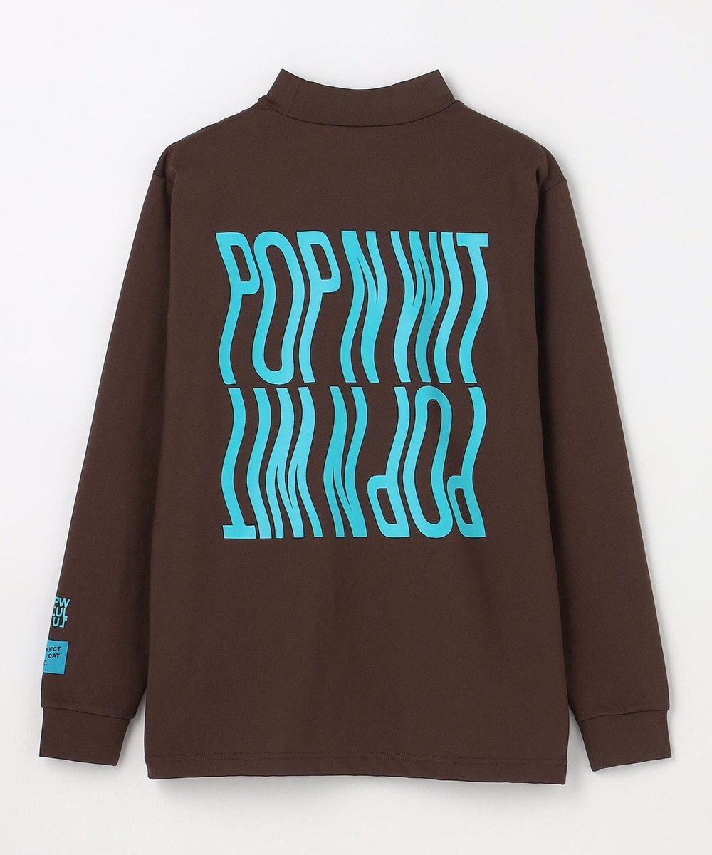 PW CIRCULUS 【裏起毛であたたか】【MEN】WAVY LOGO  裏起毛ロングスリーブモックネックT ゴルフ 