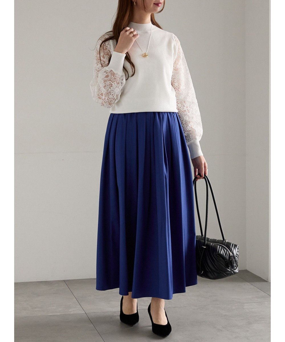 Te chichi フラッフィーツイルタックフレアスカート 