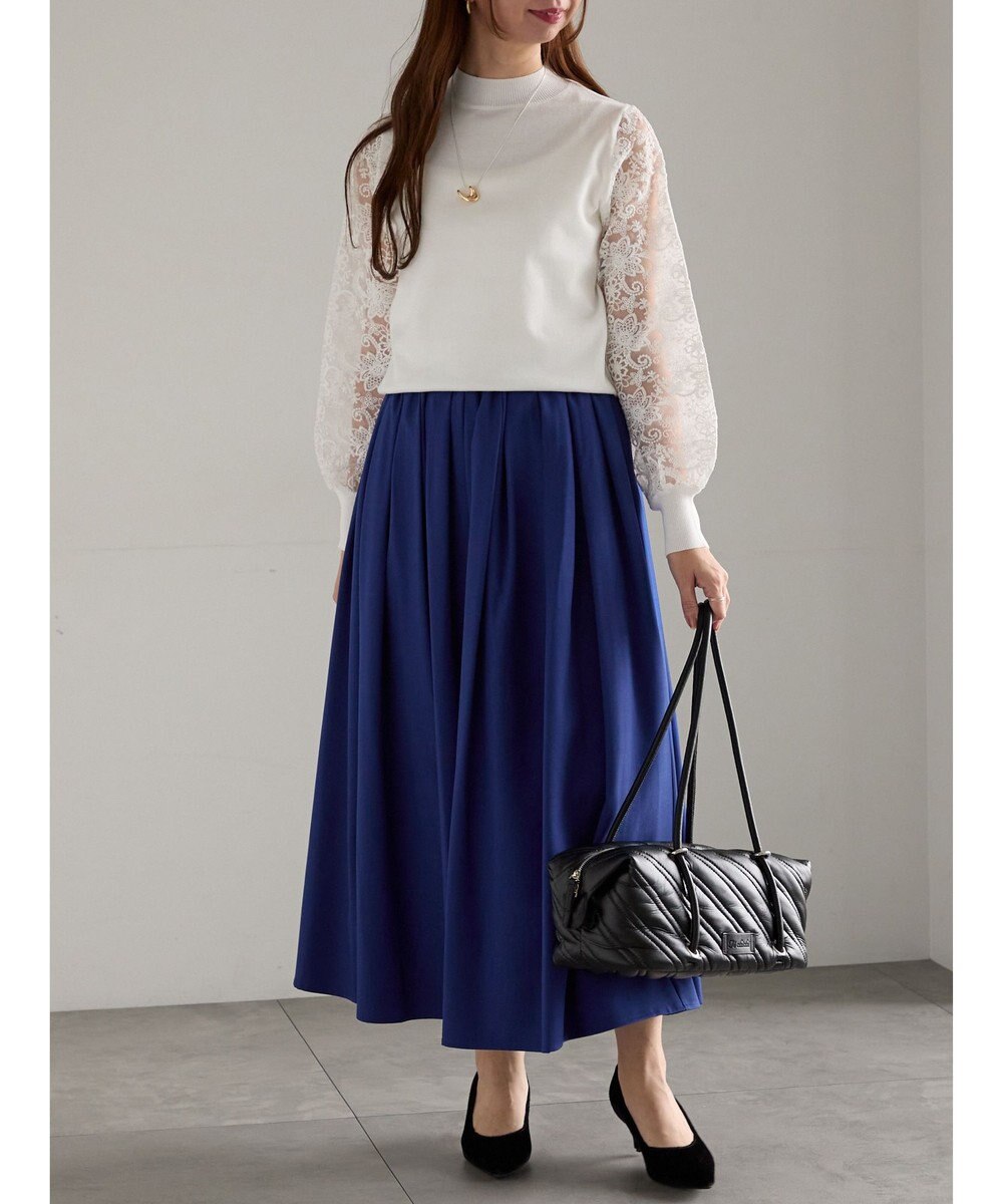 Te chichi フラッフィーツイルタックフレアスカート 