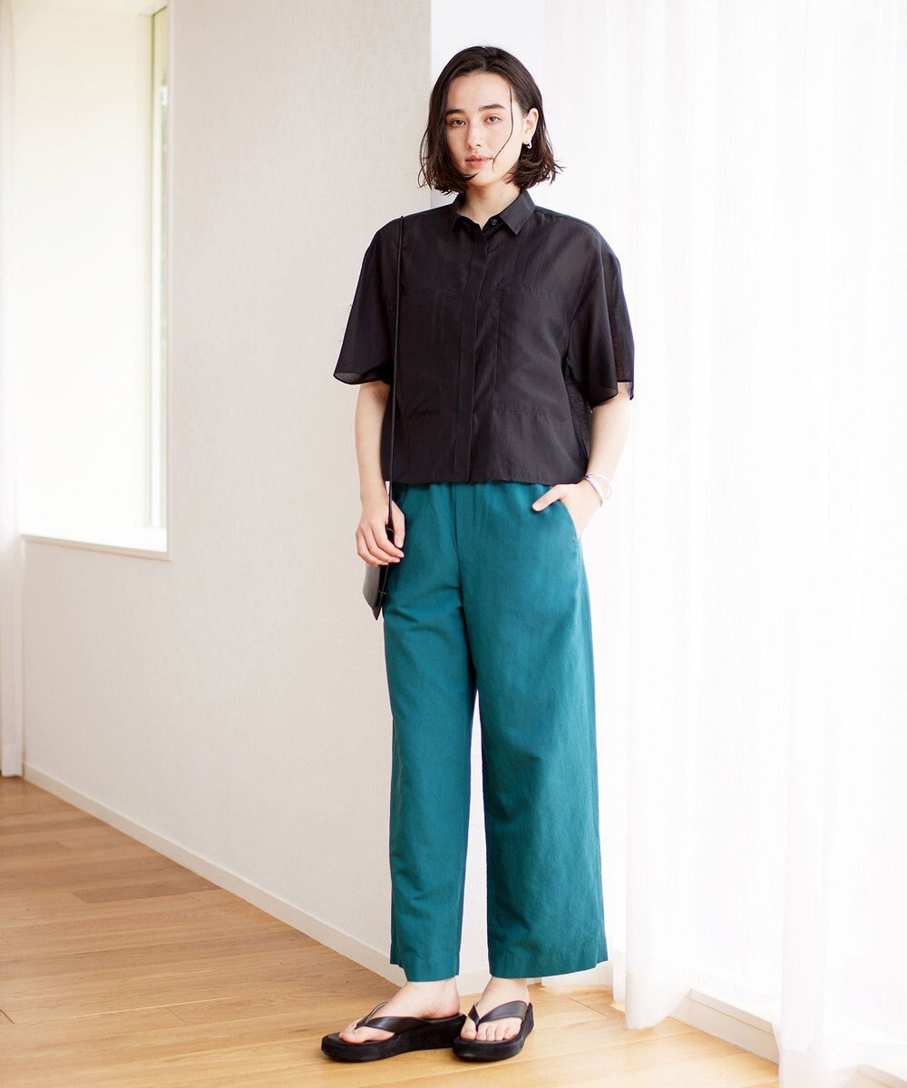 UNFILO 【軽量/UVケア】ライトリネン ワイドパンツ 