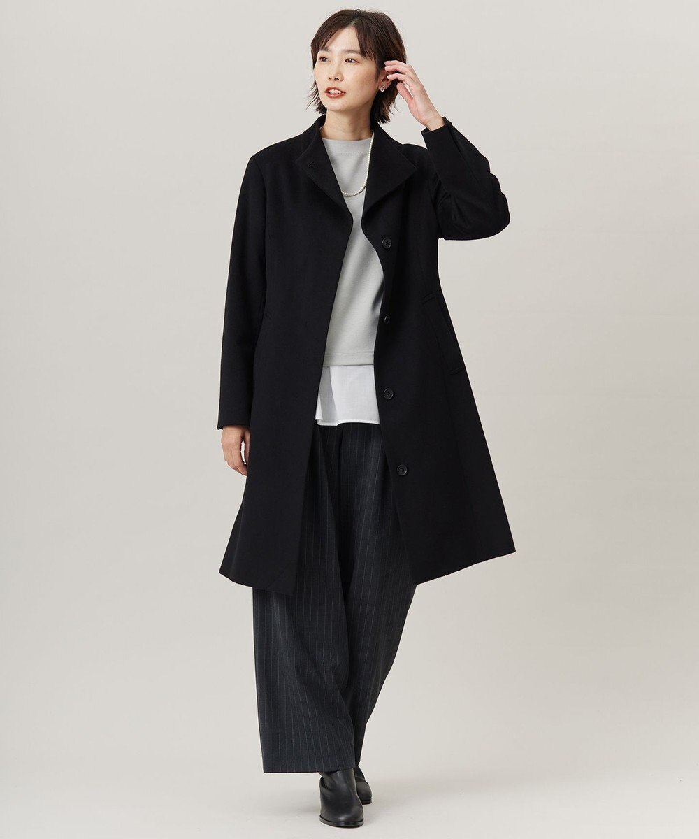 J.PRESS LADIES L Super150sAZAMIビーバー スタンドカラー コート 