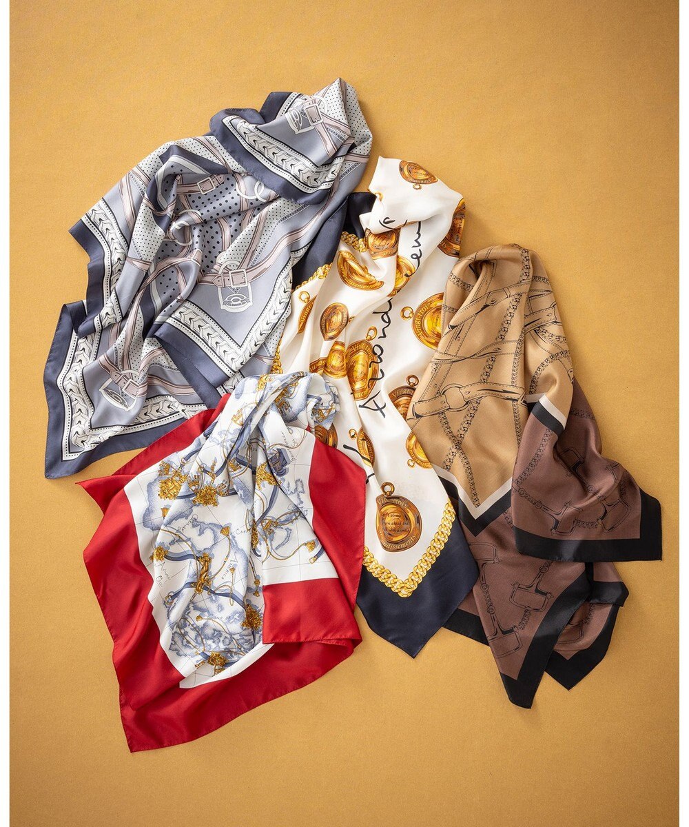 23区 ベルトモチーフ柄スカーフ 