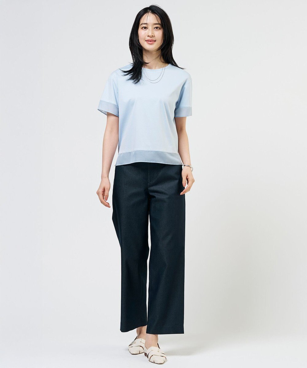 J.PRESS LADIES S TCシャンブレーサテンST ストレート パンツ 