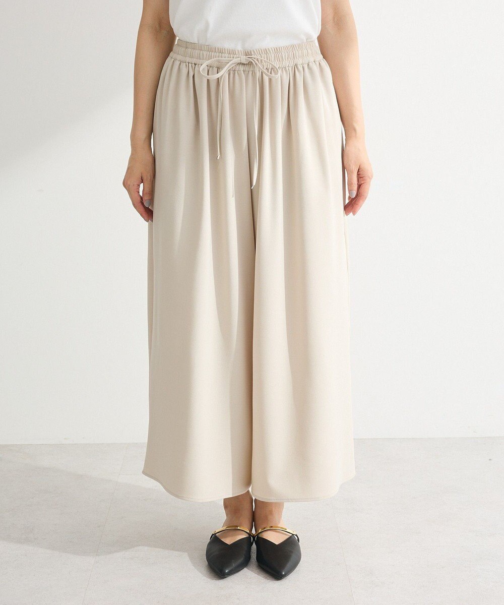 Green Parks イージーケアワイドガウチョパンツ 