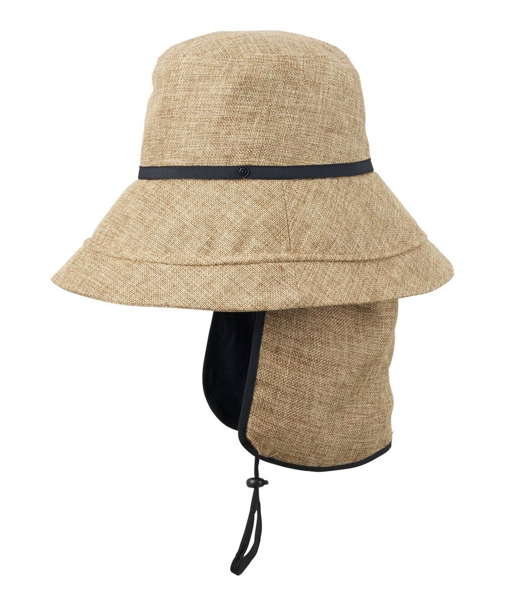 MOONBAT 【遮光100％/遮熱/UV/UPF50+/コンパクト】ネックガード付きハット 帽子 無地 サイズ調整可能 手洗い可能 