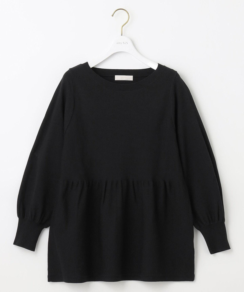 ANY SIS 【洗える】ペプラムニット プルオーバー 
