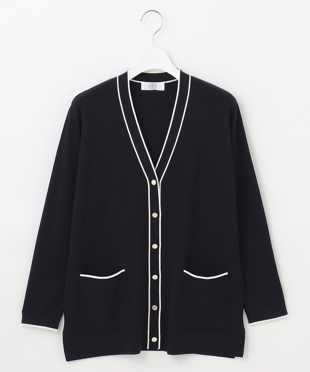 J.PRESS LADIES 【洗える】 レーヨンストレッチフルニードル カーディガン 