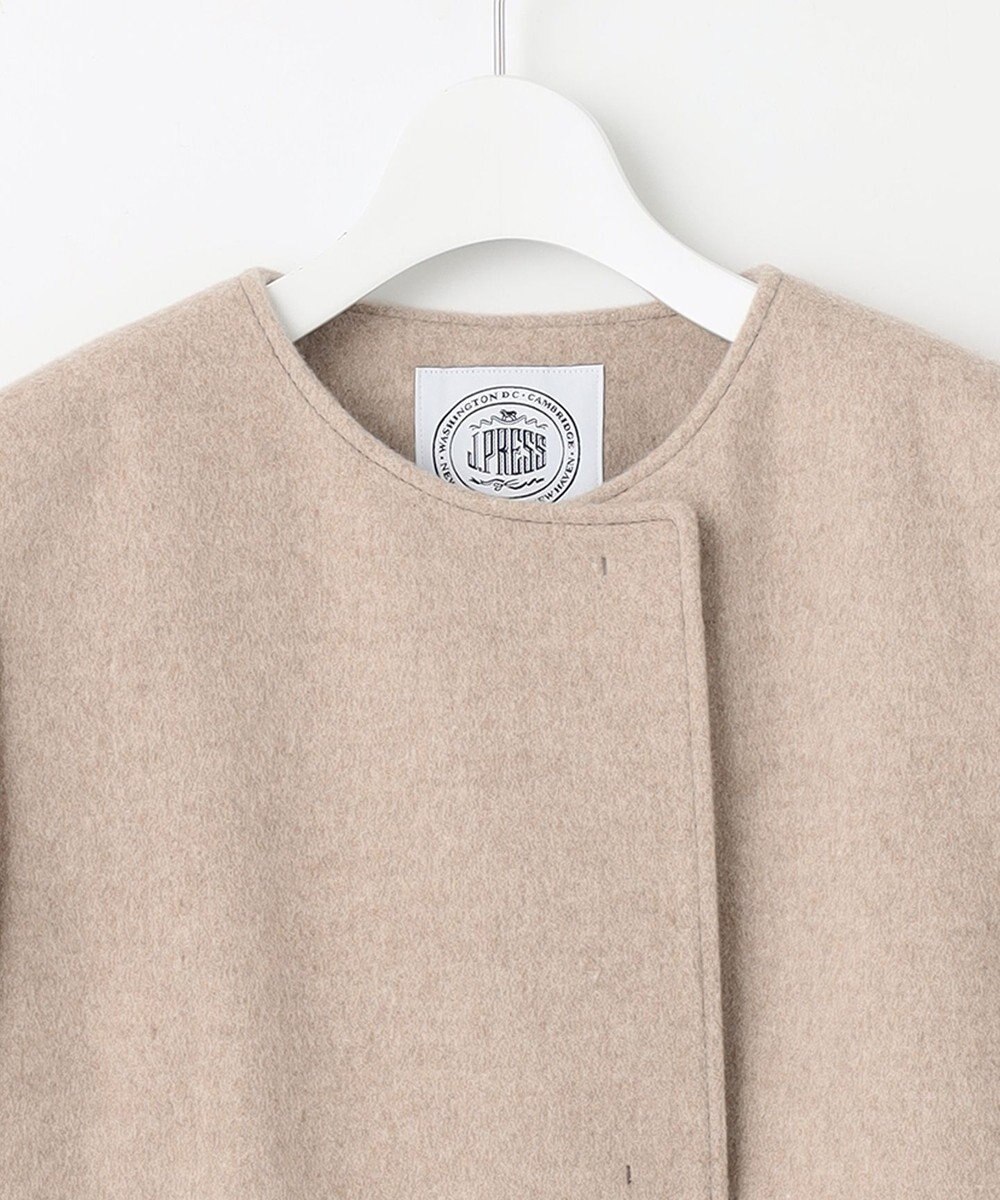 J.PRESS LADIES 【WEB限定カラーあり】ブレンドビーバー ノーカラー コート 