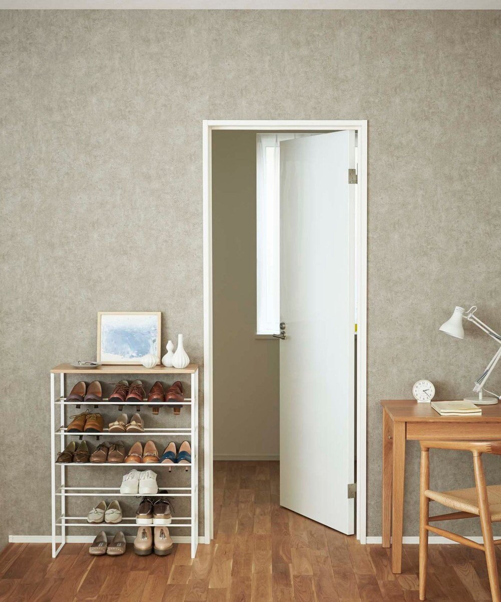 tower 天板付きシューズラック タワー 6段 ホワイト 