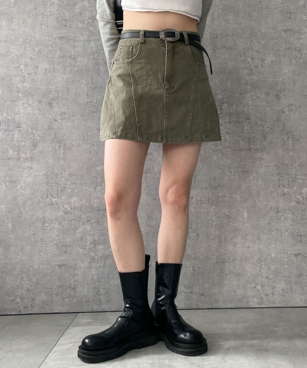 WEGO ベルトデニムスカート 