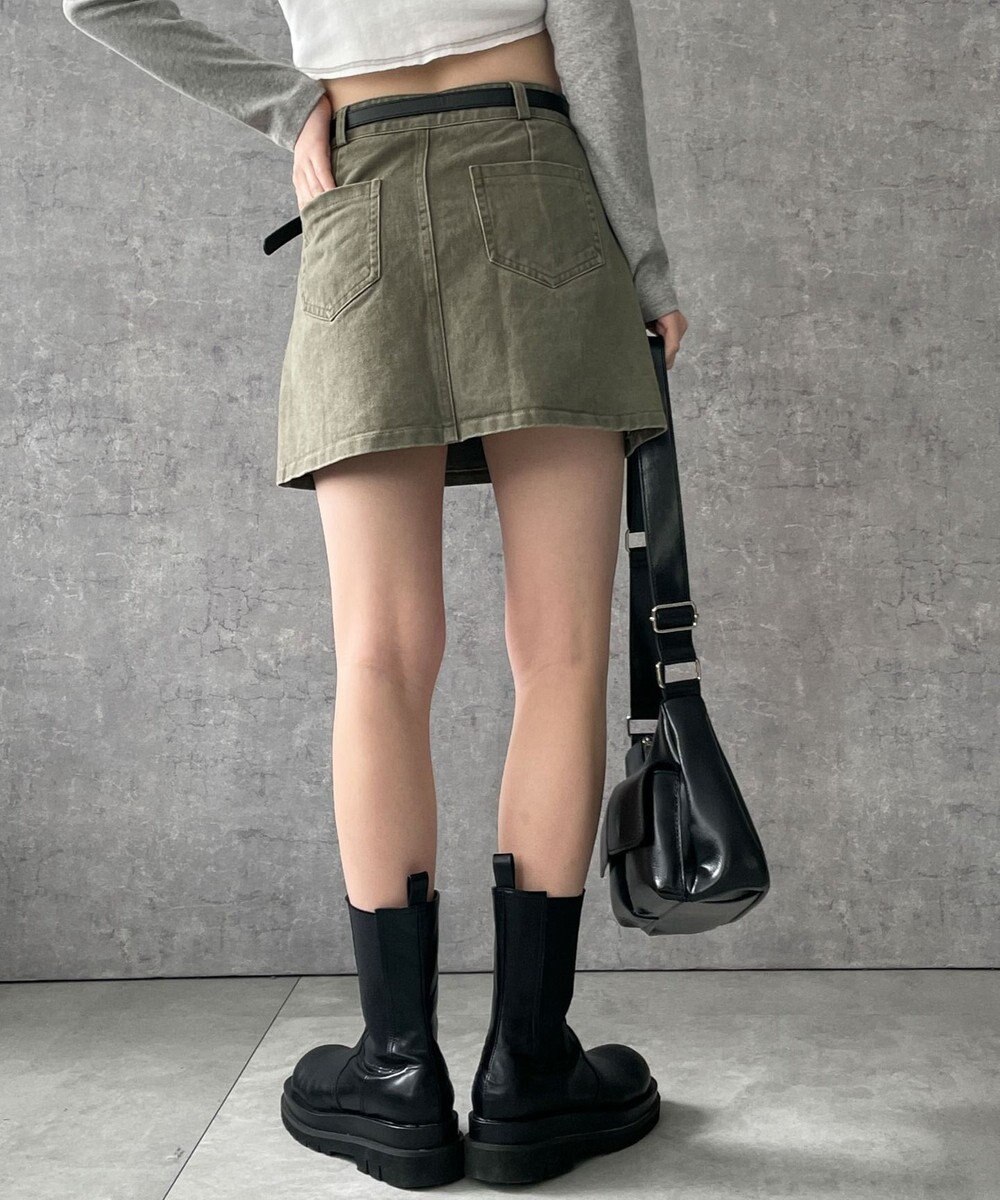 WEGO ベルトデニムスカート 