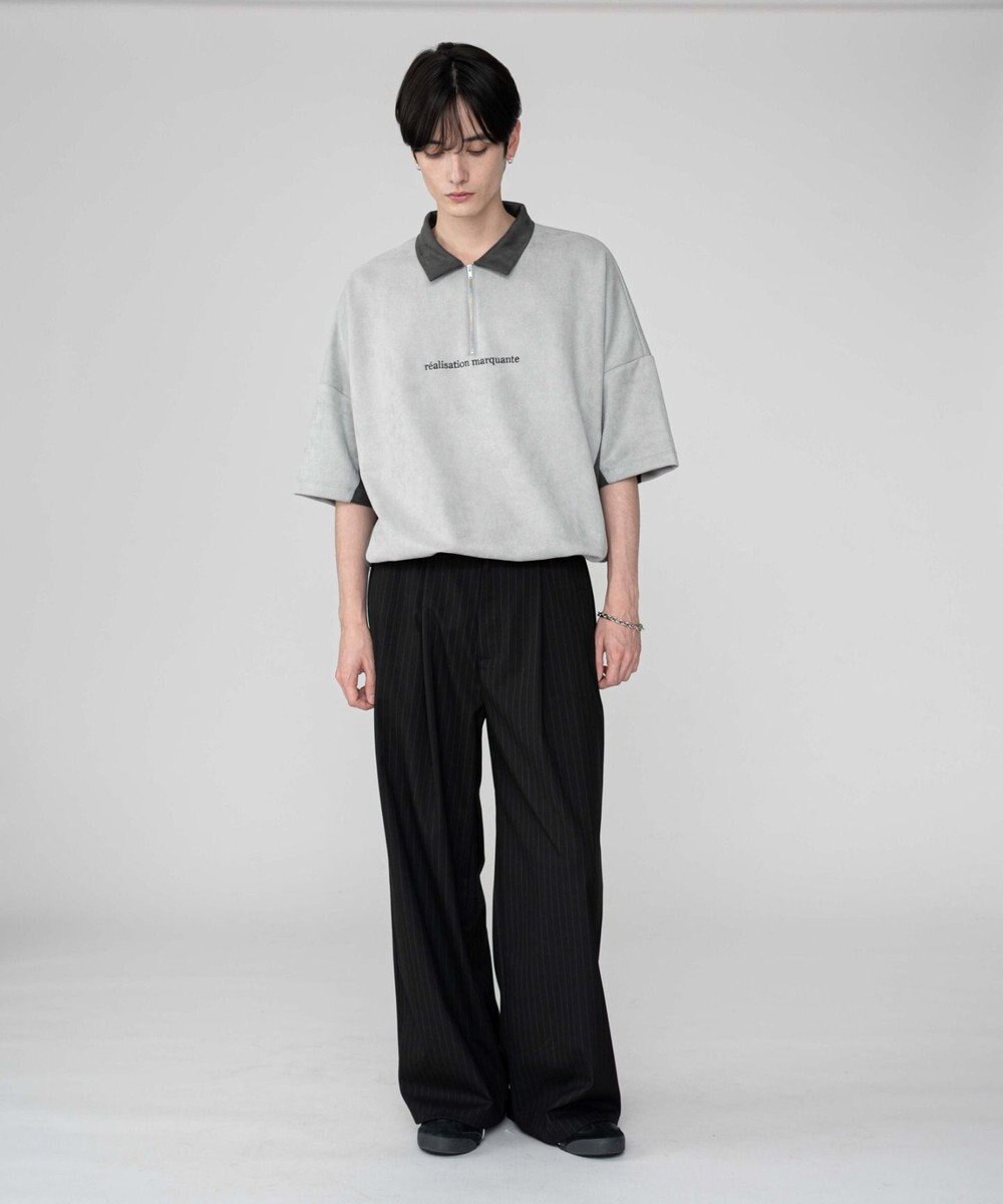 WEGO 【ユニセックス着用ITEM/MLサイズ展開】フェイクスウェードドルマンハーフZIPT（SS） 