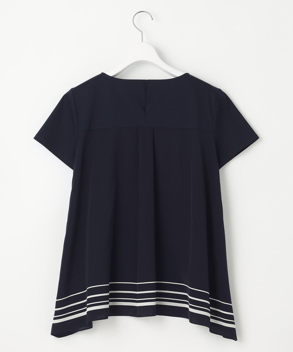 23区 L 【洗える】スカーフプリントコンビ バックデザイン カットソー 