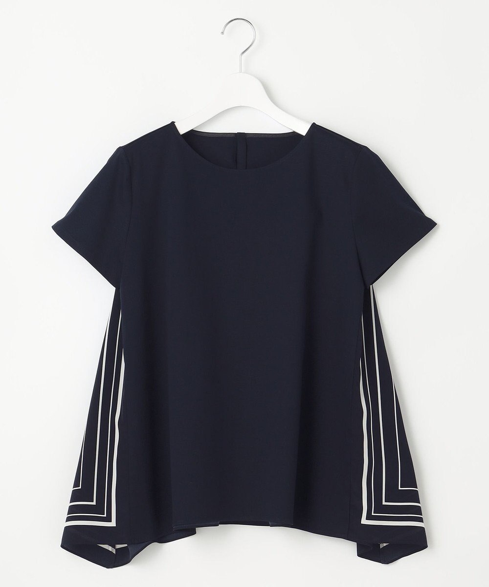 23区 【洗える】スカーフプリントコンビ バックデザイン カットソー 