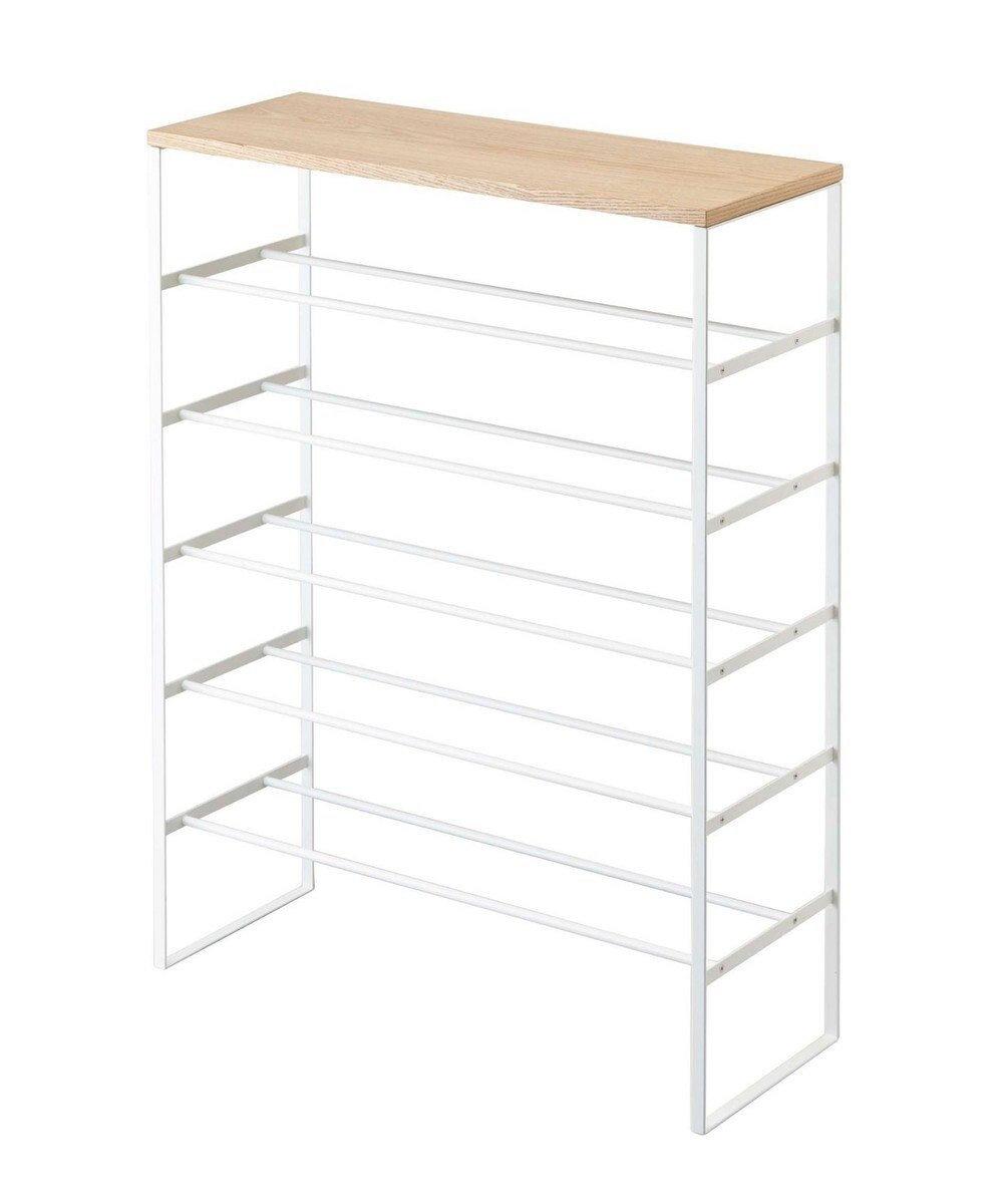 tower 天板付きシューズラック タワー 6段 ホワイト 