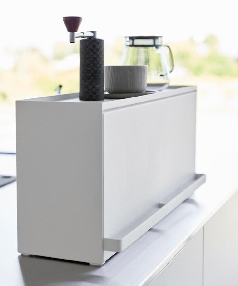 tower 前が開くキッチンカウンター上収納ラック タワー D15 ホワイト 