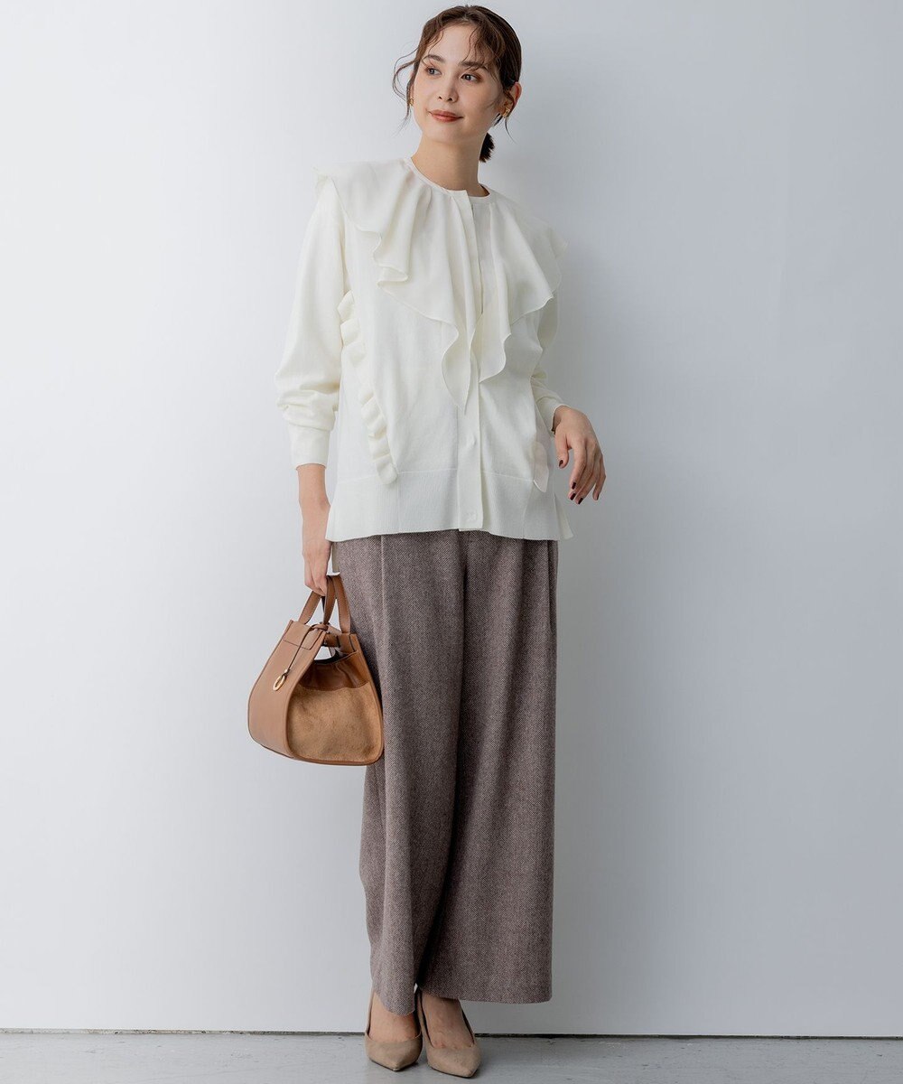 組曲 S ネコアシツィード ワイドパンツ 