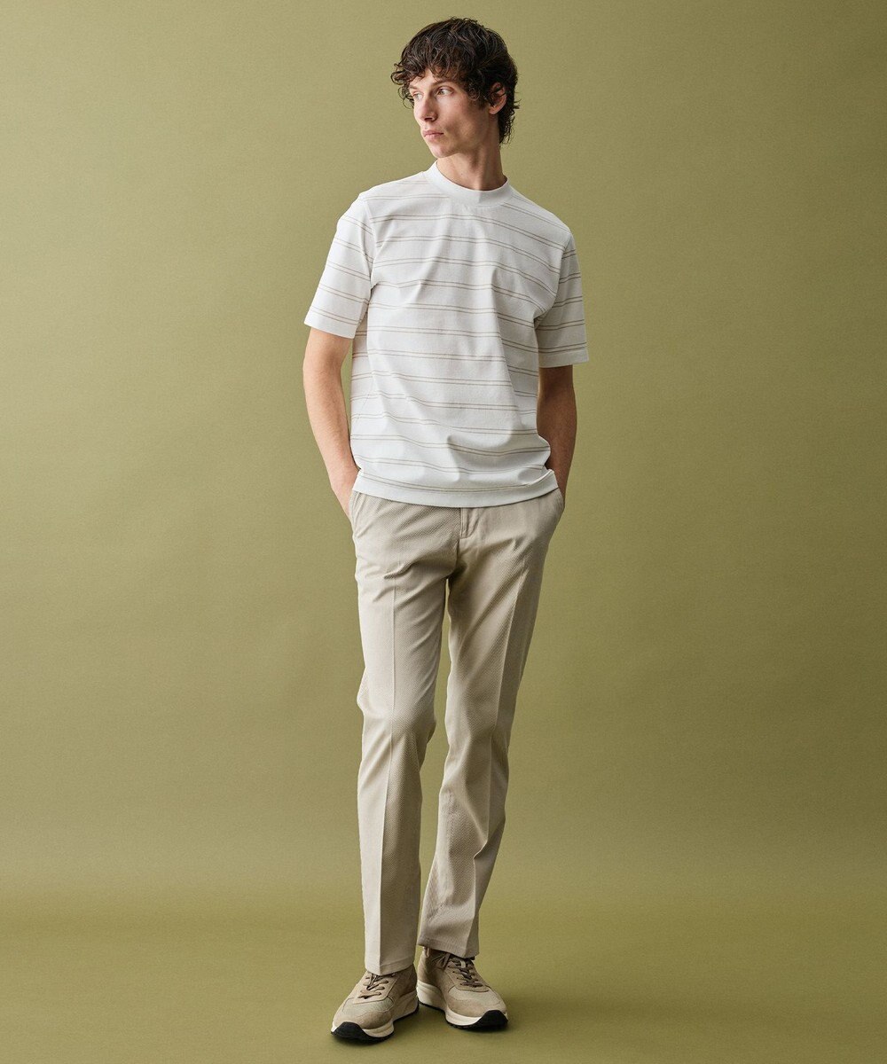 JOSEPH ABBOUD 【エコ素材和紙使用・日本素材を日本縫製 ・軽量・通気性】和紙フライスボーダーＴシャツ 