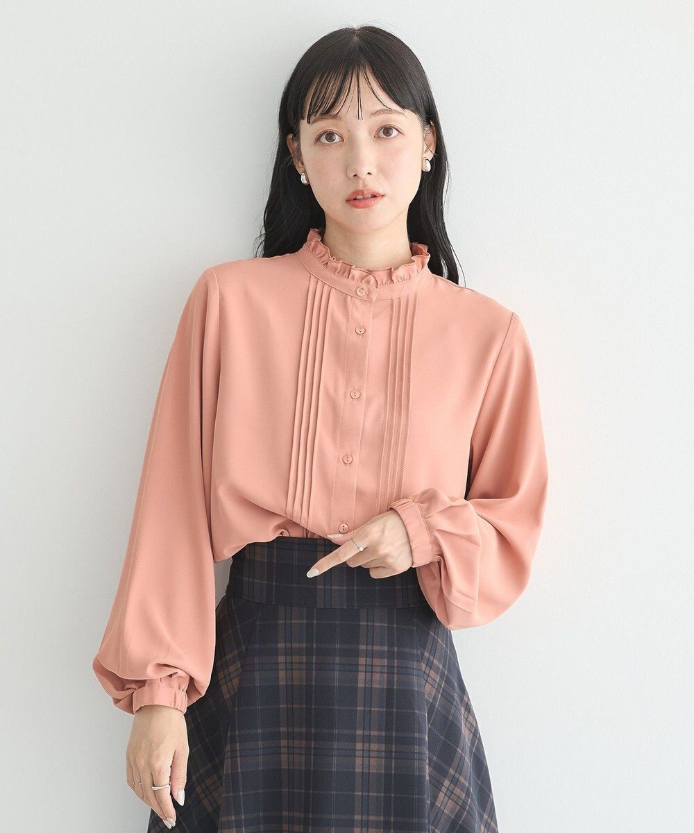 earth music&ecology フリルピンタックブラウス 