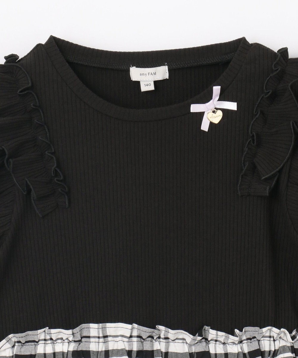 ANY KIDS チェック ドッキングワンピース 