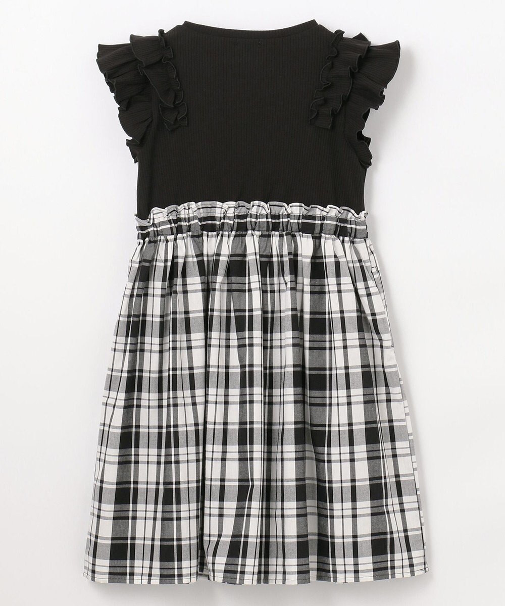 ANY KIDS チェック ドッキングワンピース 