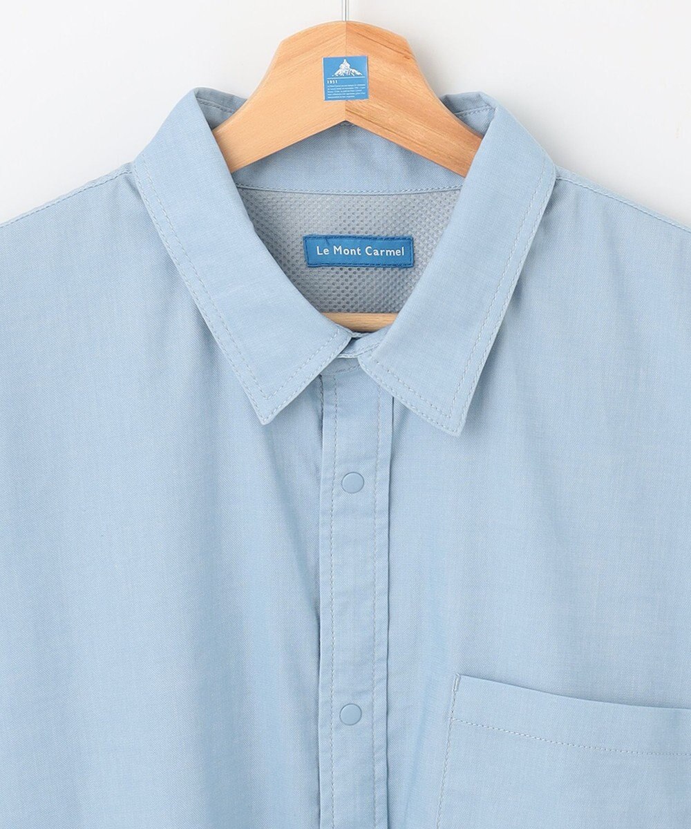 SHARE PARK MENS 【UVカット・撥水・ストレッチ】イージーデニムレギュラーカラーシャツ 