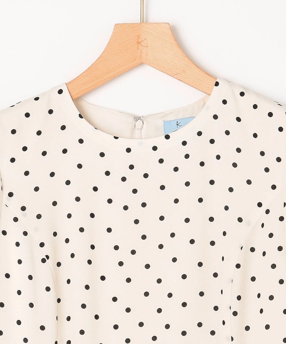 組曲 ドットジョーゼットプリント ワンピース 