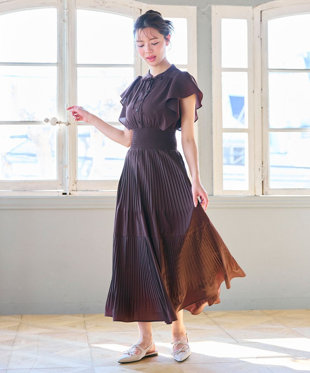 Feroux 【大好評につき新色・追加決定！】ウエストシャーリングデシン ワンピース 