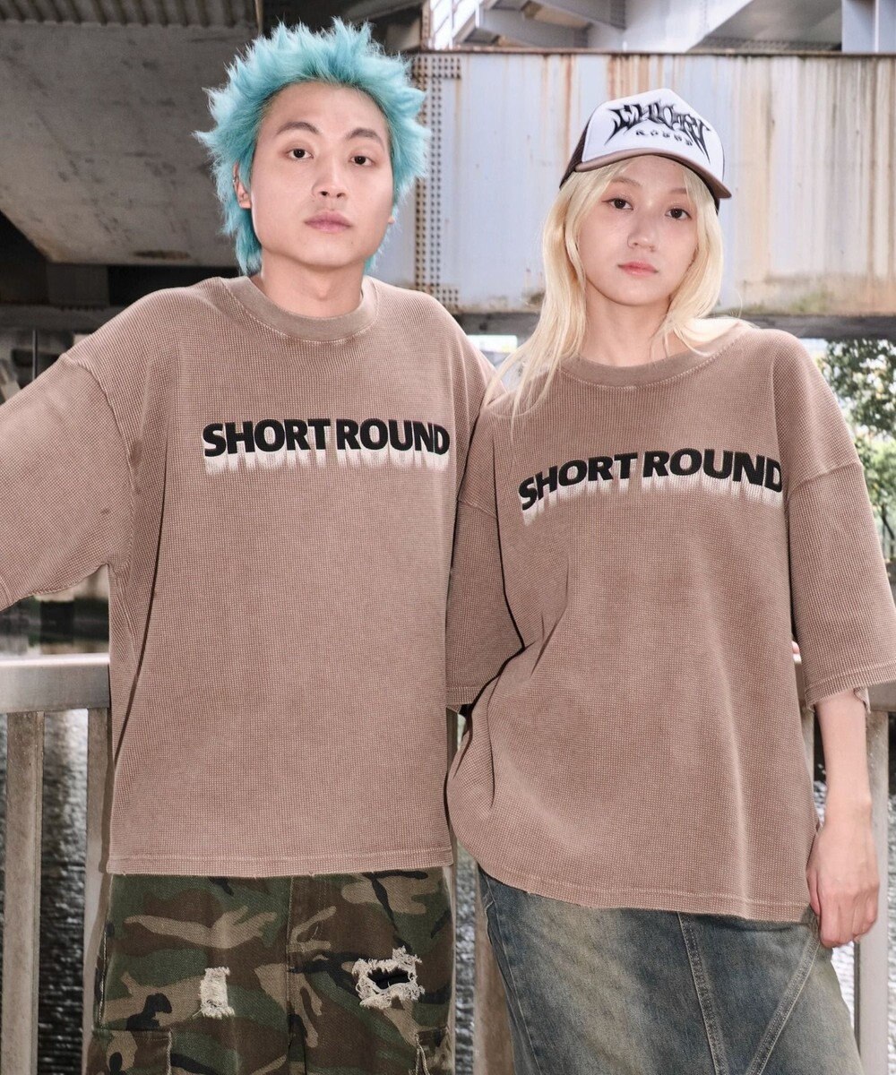 WEGO 【ユニセックス着用ITEM/MLサイズ展開】ブリーチワッフルダメージグラフィックT（SS） 