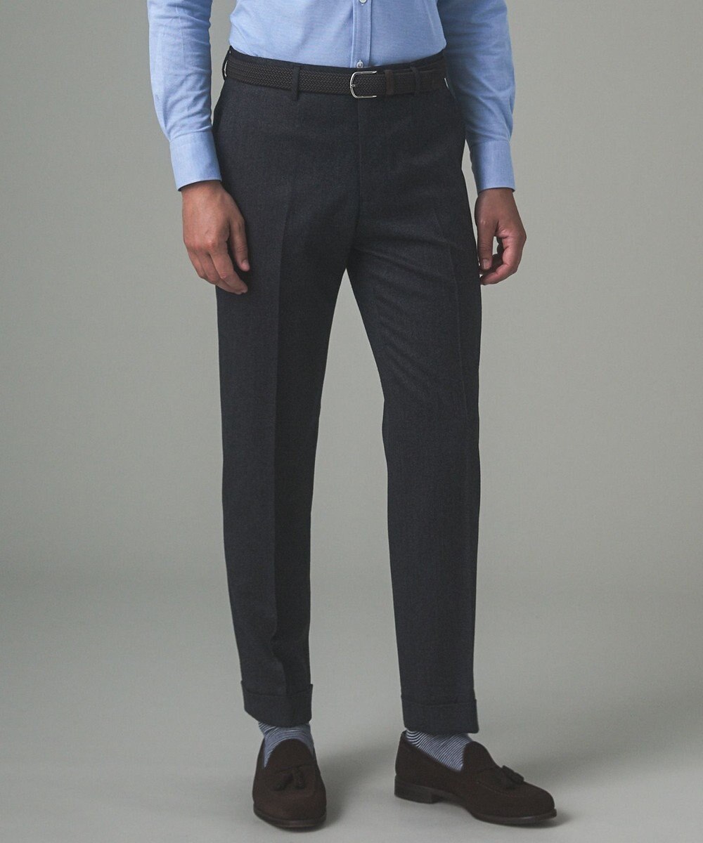 GOTAIRIKU 【保温性/ストレッチ/シワになりにくい】サキソニーストレッチパンツ（ノータック） 