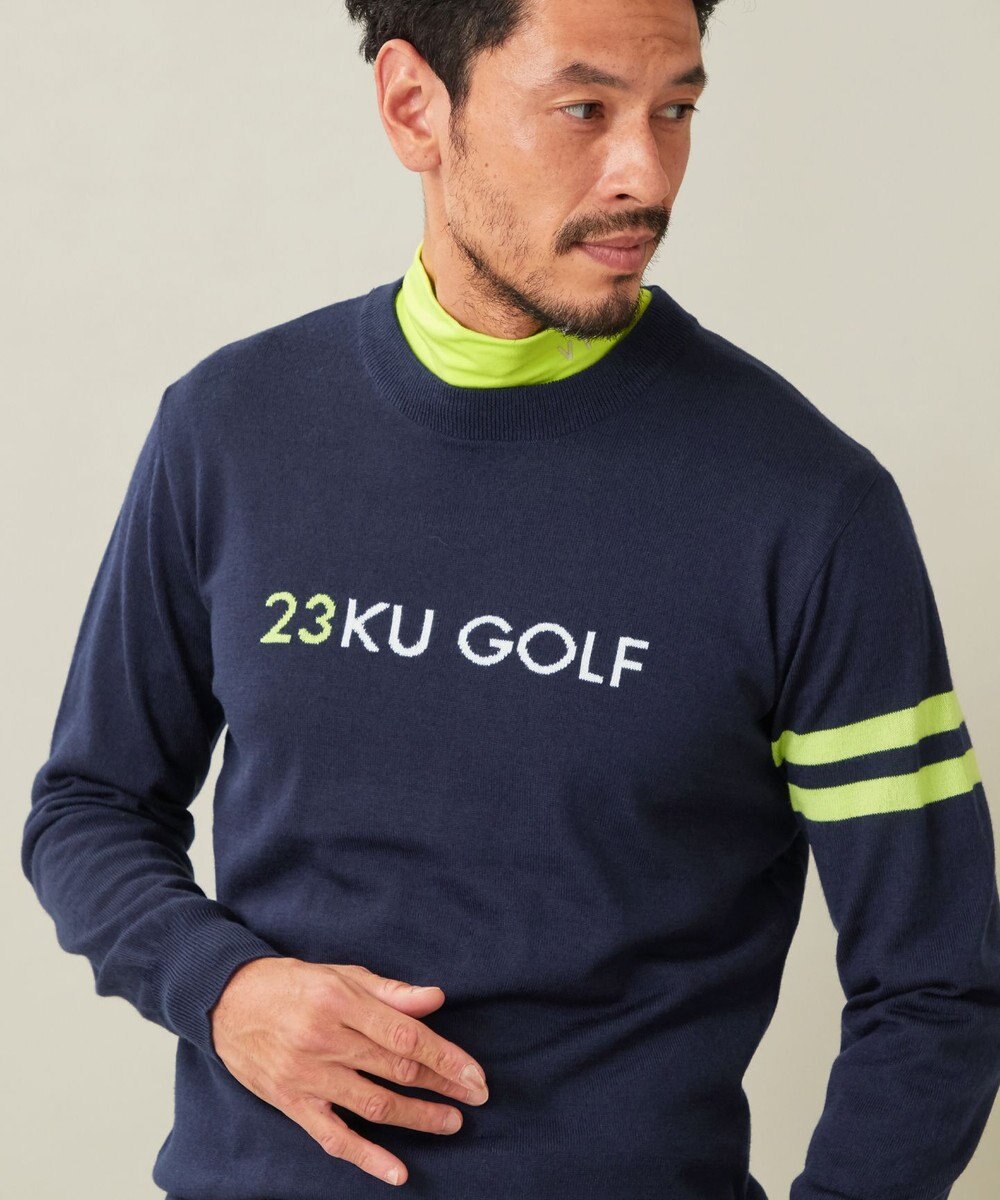 MEN】【ウォッシャブル】ウールブレンド ロゴニット / 23区GOLF