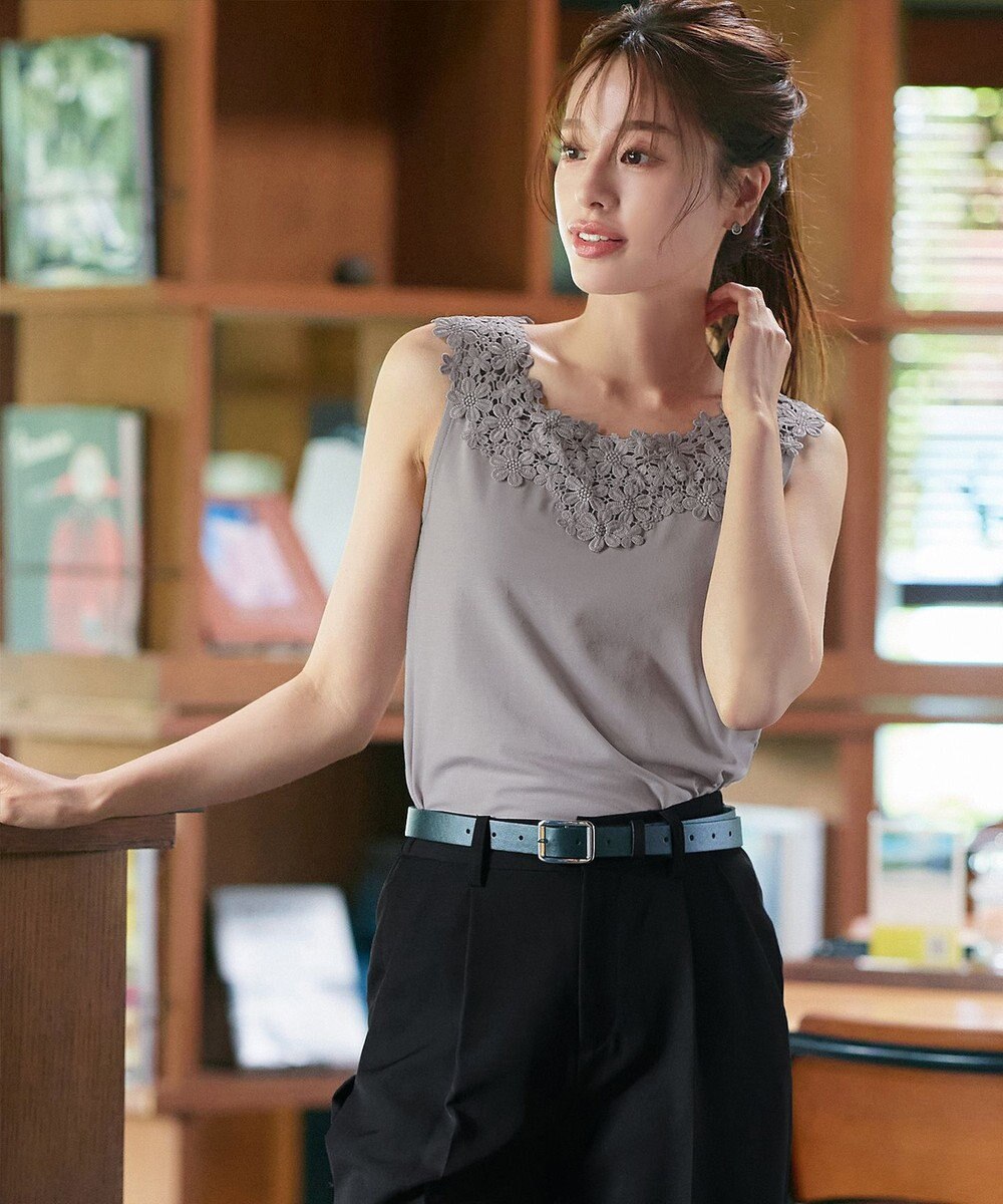 Tiaclasse 【洗える】レースタンクトップ 