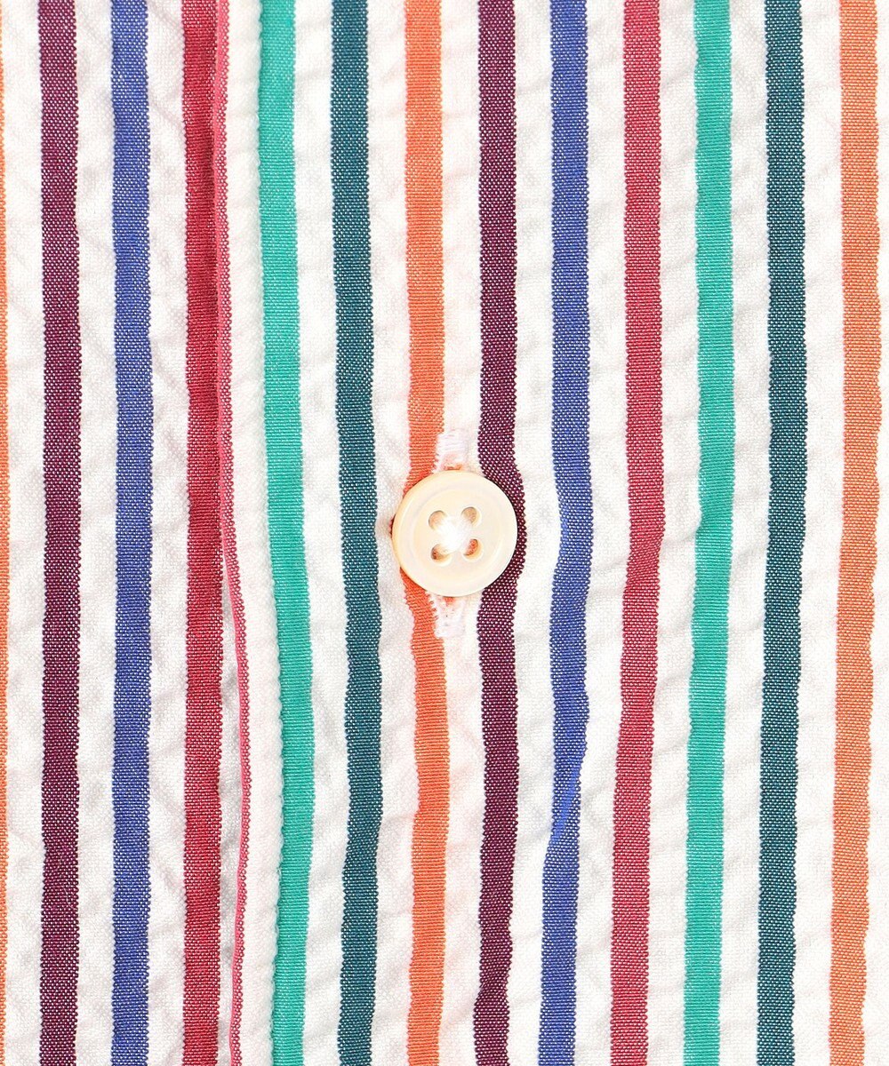 J.PRESS MEN 【J.PRESS ORIGINALS】Cotton Silk Seersucker Regular Half Sleeve Shirt / Baggy-Fit 