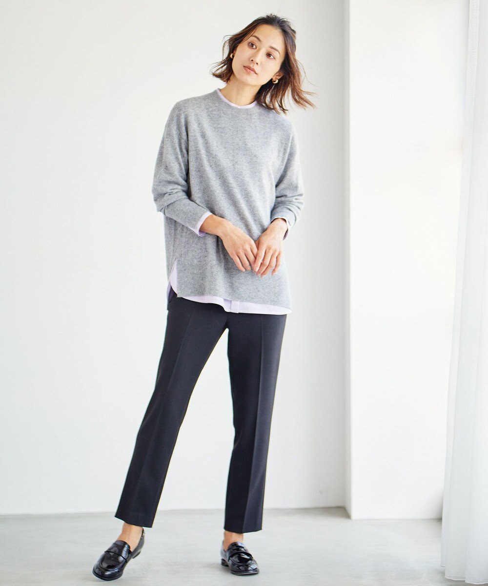 J.PRESS LADIES 【洗える】CASHMERE BLEND クルーネック ニット 