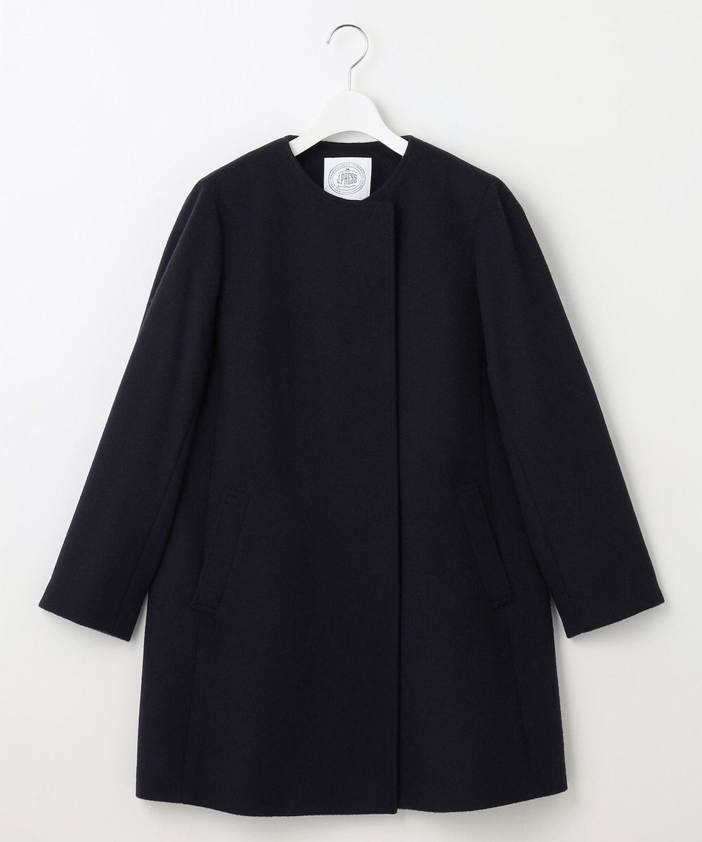 J.PRESS LADIES 【WEB限定カラーあり】ブレンドビーバー ノーカラー コート 